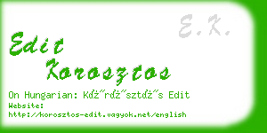 edit korosztos business card